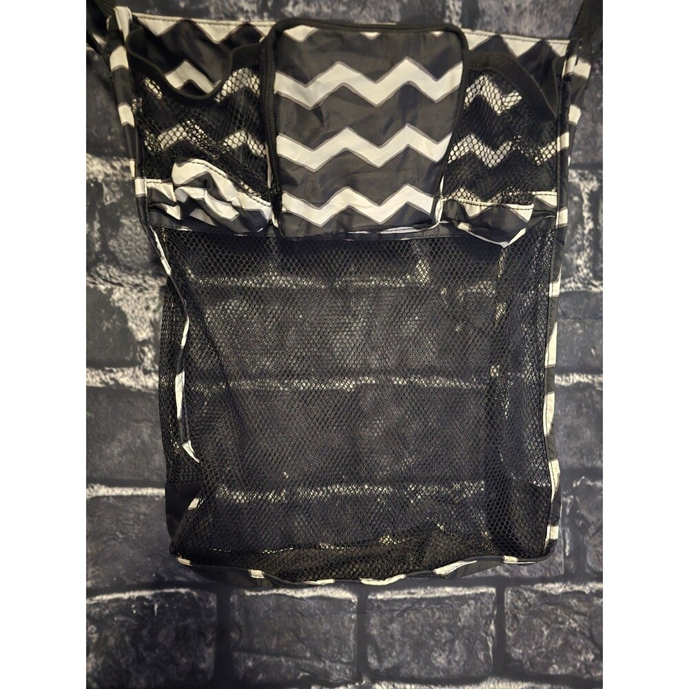 ThirtyOne Gifts On the Stroll organizer bag featuring a black and white